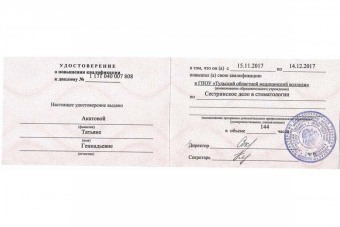 Документы Федотова Татьяна Геннадьевна
